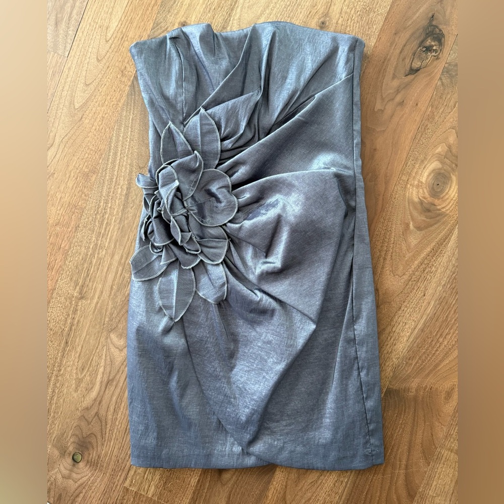 Jessica McClintock Silver/Gray Mini Dress